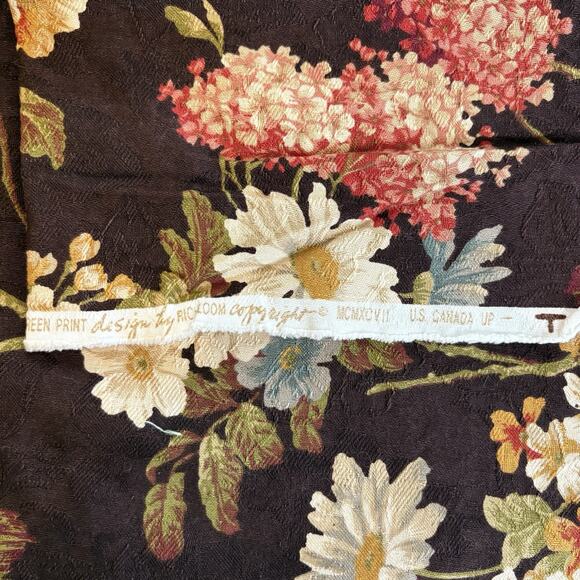Richloom Floral Fabric 2 Yards / Pc Tapestry Upholstery Vintage Brown White Pink - Picture 5 of 15